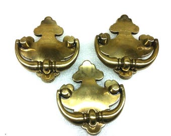 Brass Drawer Pull - Vintage Brass Drawer Handle - made in Canada