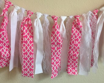 Pink White Lace Garland