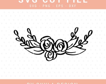 Floral svg cut file, Svg clipart, Flower Svg, Floral clipart, Wreath Svg, Flourish Svg, svg cutfile, svg cut file for cricut, silhouette
