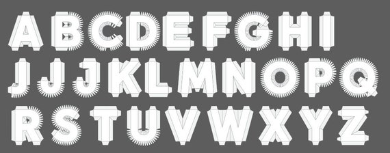 3d Letter Template complete set alphabet a z 18 3d cardboard letter