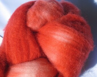 Raspberry- Superwash Merino Wool Roving 4.25 oz. for Spinning
