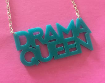 Drama Queen Acrylic Necklace