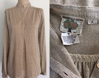 1970's Lurex Gold Sparkle Pullover Top Size Small Medium by Maeberry Vintage