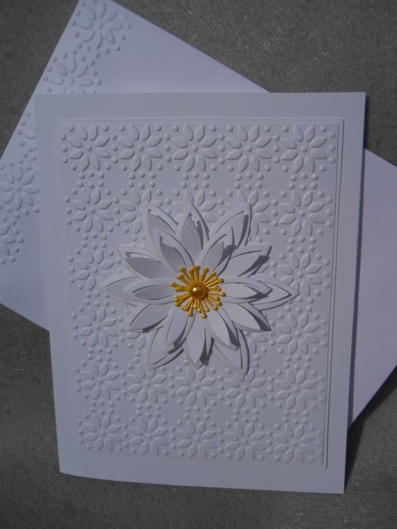 handmade card white daisy flower flower card single flower
