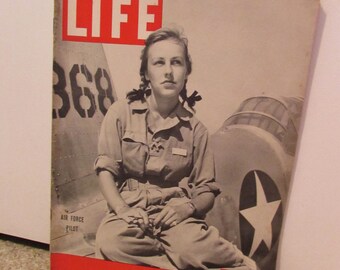 VINTAGE 1940s LIFE Magazine, 1942, World War II, Air Force Pilot, 1940s Girl