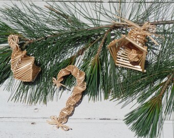 Wheat Christmas Ornaments, Wheat weaving, wheat ornament, wheat decoration, wheat decor, holiday decor, holiday ornament, folk art ornaments