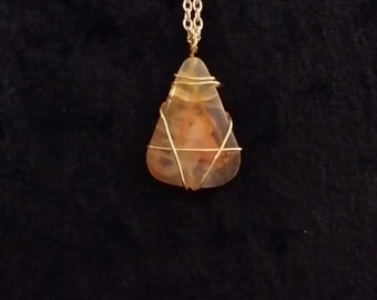 Wire Wrapped Agate Necklace