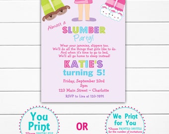 almost slumber party birthday invitation pretend sleepover party