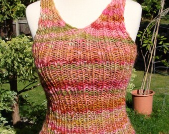 handknit and handspun. simple vest.