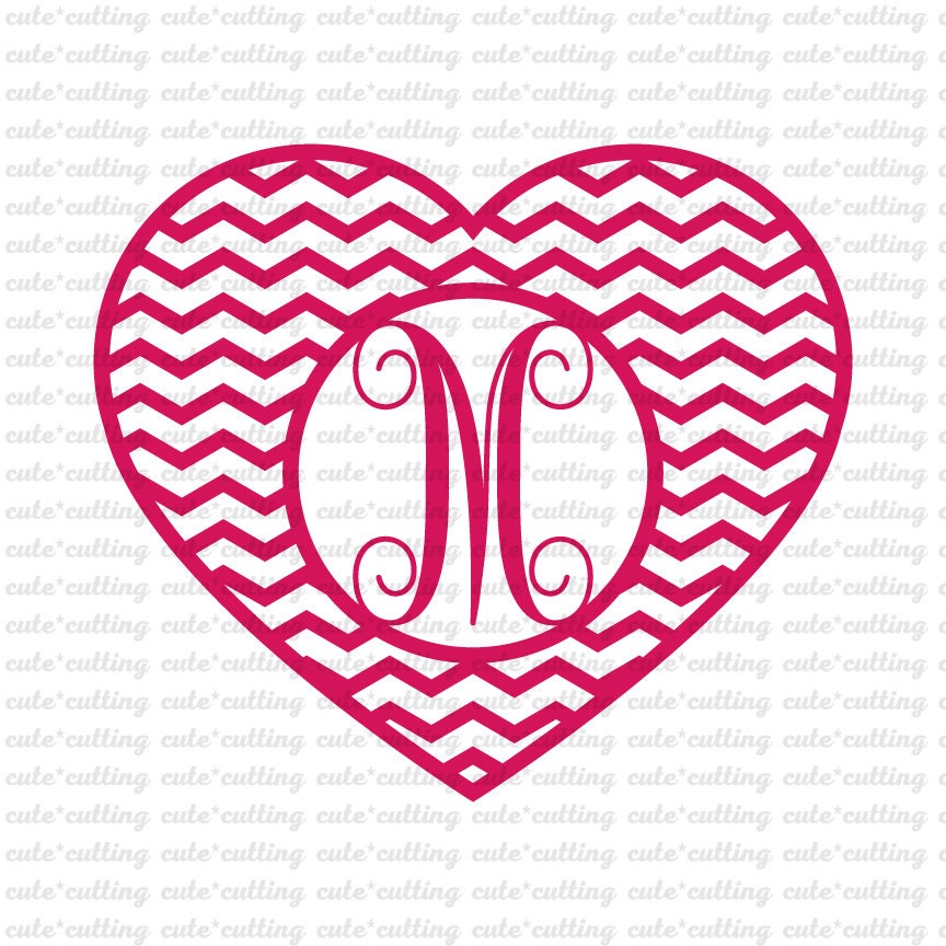 Download Heart Monogram Font svg Heart chevron svg vine svg Letters