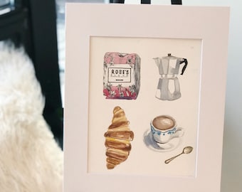 Continental Breakfast Original Watercolor