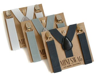 Gray Suspenders, Toddler Suspenders, Kids Suspenders, Wedding Suspenders, Boys Suspenders, Baby Suspenders, Ring Bearer Outfit, Page Boy