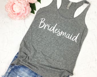 Bridal Party Tank Tops, Bridesmaid Tank Top, Maid of Honor Tank Top, Brides Squad, Bride Tank Top, Wedding Tanks, OL INK