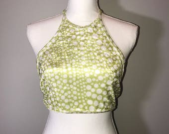Vintage 90's Backless Halter Crop Tank / size small / by Jalate