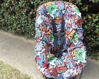 Marvel characters toddler car seat cover