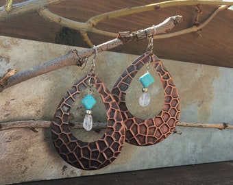 Bronze Earrings//Turquoise