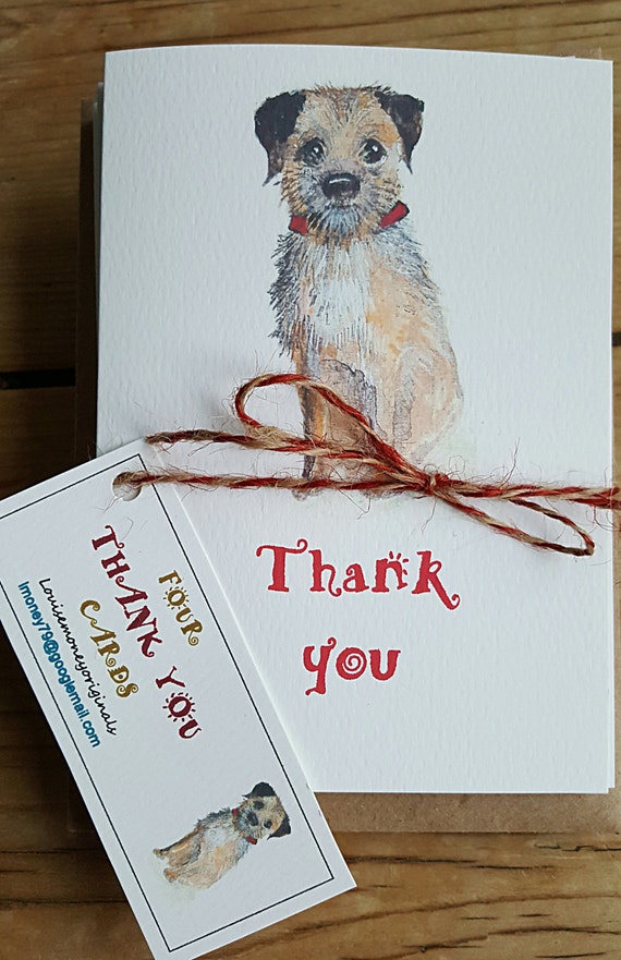 Beautiful 30 Border Terrier Thank You Card