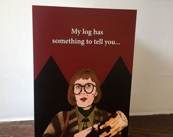 Log Lady Twin Peaks Inspired A5 Birthday Greeting Card