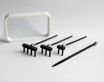 Zen Garden Rake Set // Mini Zen Garden // Miniature Garden Tools // Fairy Garden // Zen Rake // Bamboo Stylus // 4 Tine // 3D Printed