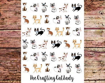 Cute Cartoon Cat Planner Stickers