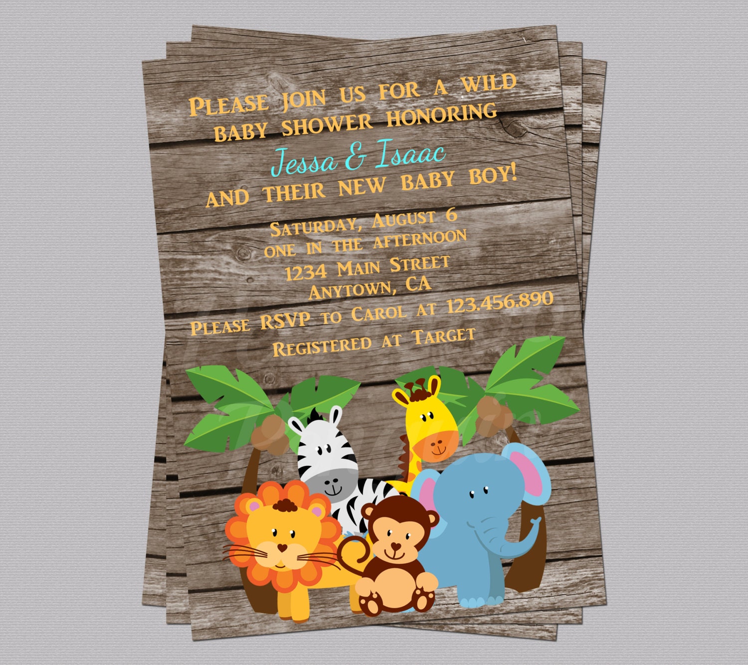 Baby Shower Zoo Invitations 3