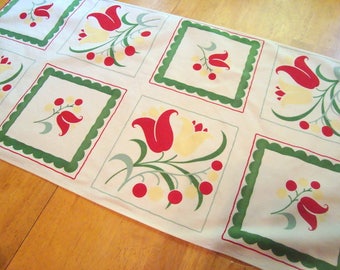 Vintage floral fabric table runner
