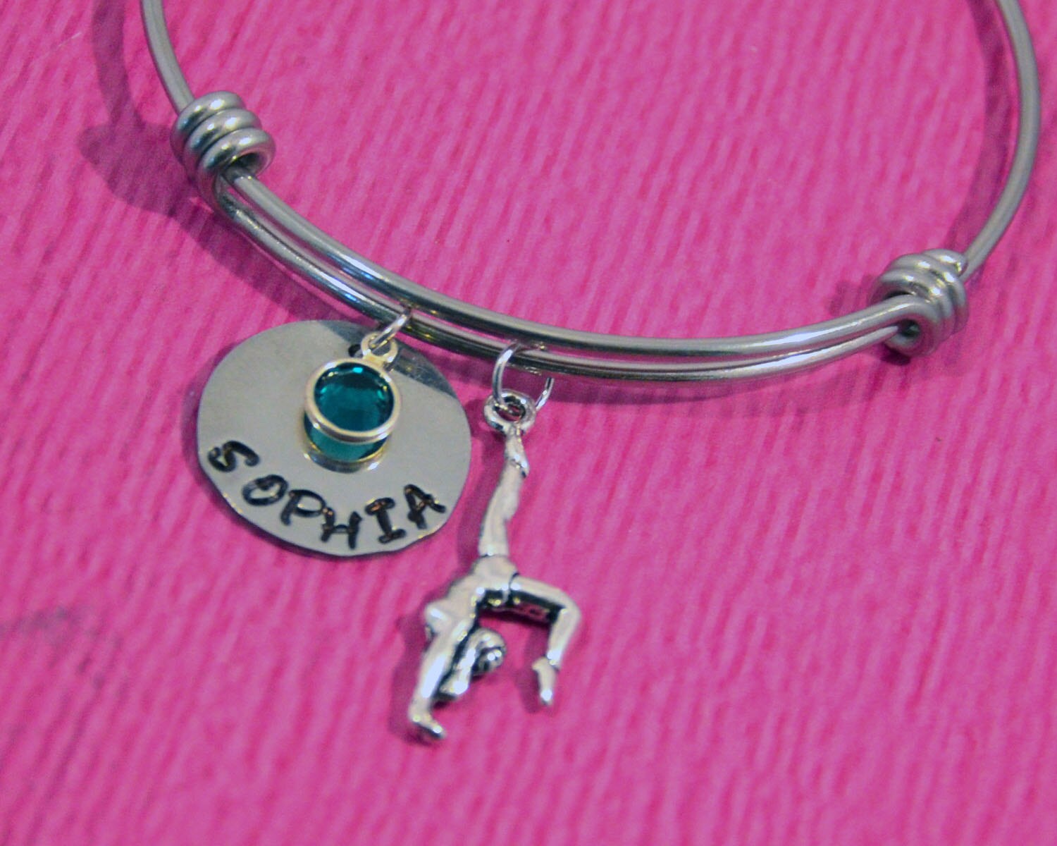 Personalized Girls Bracelet Gift Gymnast Gymnastics
