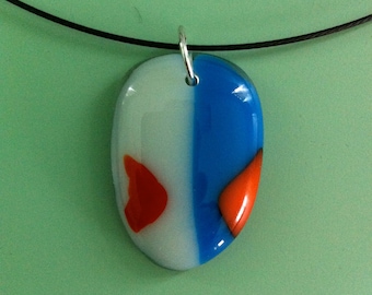 Brightly Colored Fused Glass Pendant