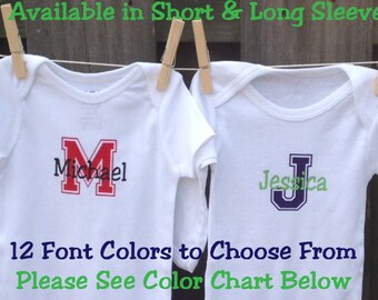Monogram Baby Clothes - Personalized Baby Clothes - Personalized Baby Bodysuit - Monogram Bodysuit - Baby Girl Clothes - Baby Boy Clothes