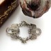 ANTIQUE SILVER * (2 Pieces) Art Deco Focal Celtic Stamping ~ Jewelry Oxidized Findings (E-370)