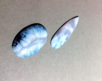 Larimar cabochons gemstone 37x46mm