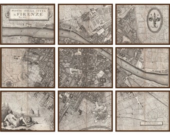 Antique map of italy map of italy large old map of italy map vintage map italy wall decor home decor wall art mural florence 9 PRINTS 33x42