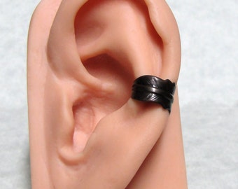 Steampunk Raven Feather Ear Cuff