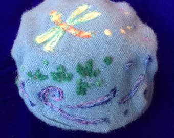 Cashmere Dragonfly Pillbox Hat