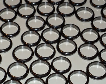 25x25mm Puffed Hematite Ring or Donut