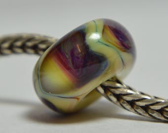 Unique Armadillo Handmade Lampwork Glass European Charm Bead - SRA - Fits all charm bracelets - Silver Core Options