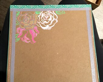 Hand painted cardboard box