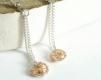 Chain drop earrings, dangle earrings, silver earrings, rose gold earrings, gold earrings, long earrings, elegant earrings, gifts for her