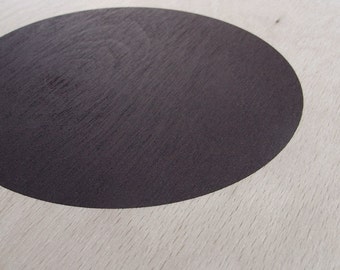 circle screenprint on plywood / dark violet