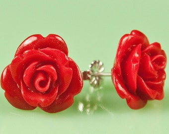 Vintage Rose Button Post Earrings