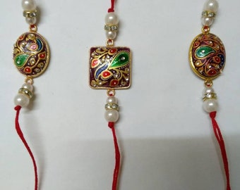 Traditional Tanjore painting bhaiya rakhi