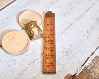 Vintage wooden yardstick, wooden metre stick, folding yard stick folding ruler vintage ruler, zero waste, boho decor, bohemian, 36 inches