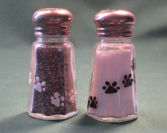 Paw Print Hand Painted Salt and Pepper Shakers