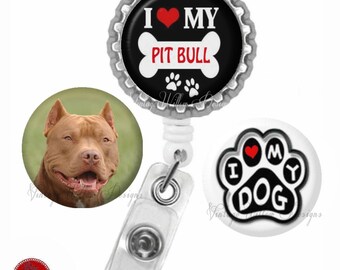 Pit Bull Retractable ID Badge Reel with (3) Charm Magnets