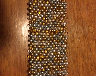Sparkling Silver and Gold Beaded Bracelet