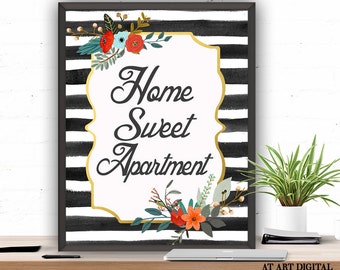 Apartment Gift Instant Download Home Sweet Wall Art Floral Apartment Gift Instant Download Home Sweet Wall Art Floral