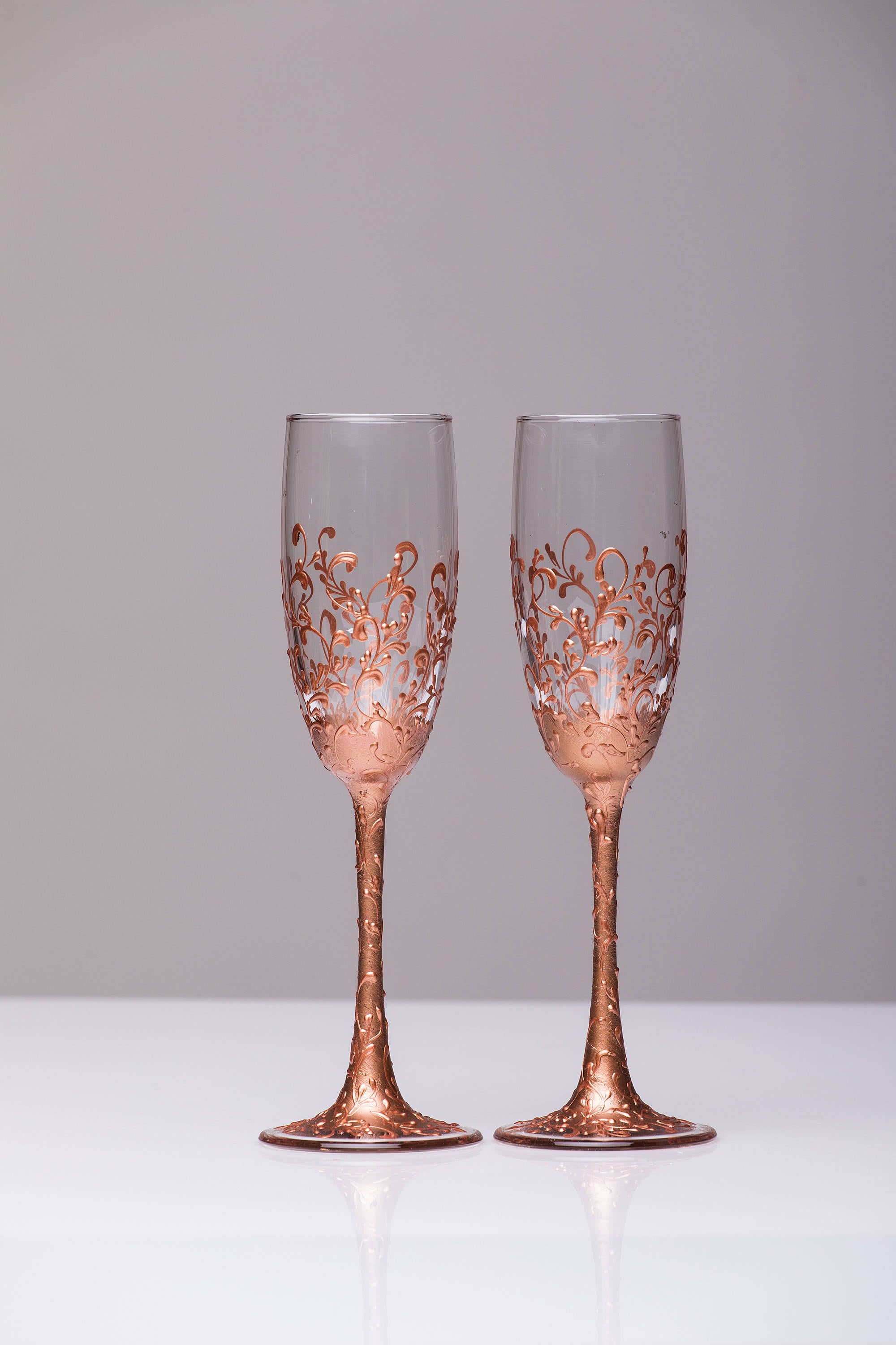 rose gold wine glasses