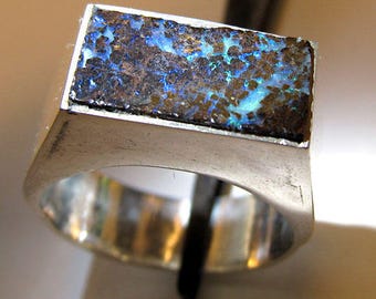 AUSTRALIAN OPAL RING ** Koroit Opal Ring ** Size 8.5 ** Boulder Opal Ring