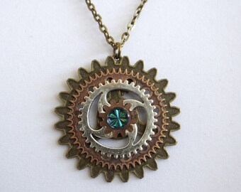 Internal Beauty. Steampunk, Steampunk Necklace, Steampunk Pendant, Pendant, OOAK