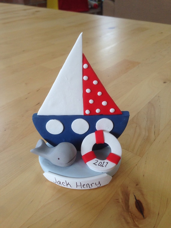 Nautical Sailboat Cake Topper Keepsake Baby Shower